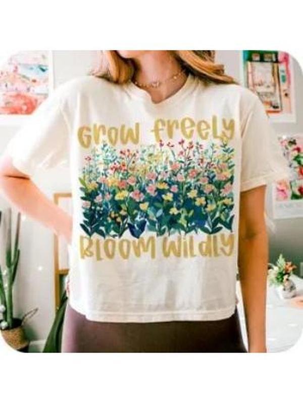 Botanical - themed Motivational T - Shirt: Make a Bold Statement with a Floral