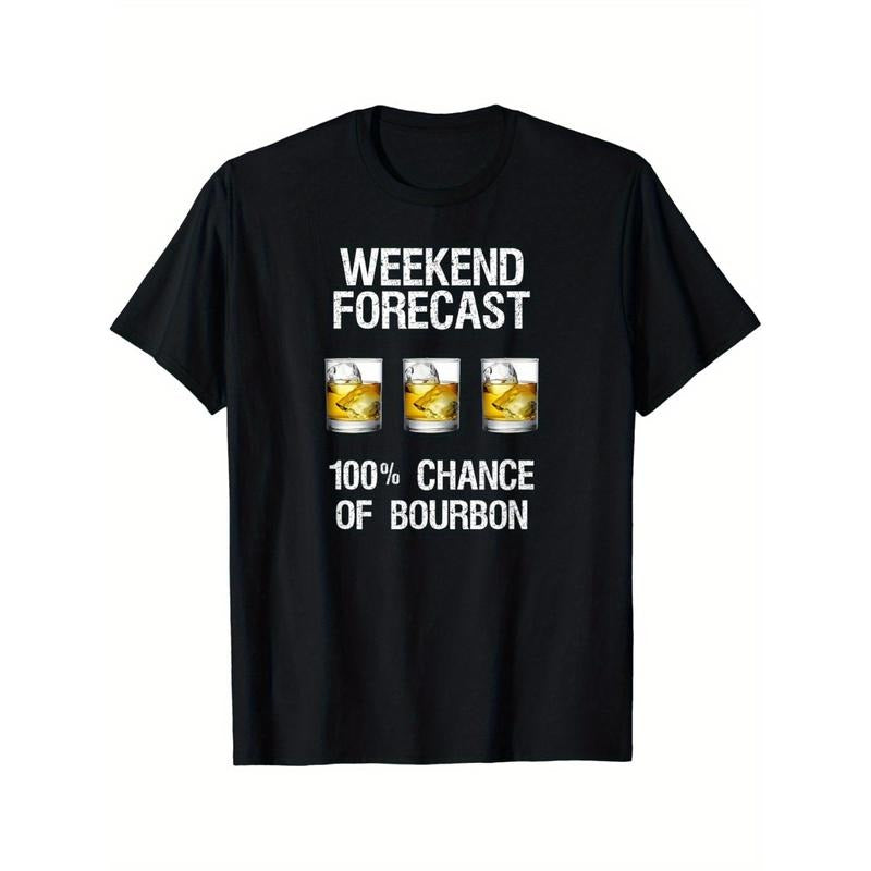Bourbon Printed T-shirt, Trend Cotton Top Short Sleeve, Street Style Short Sleeve T-shirt, Comfortable Fit Men's T-shirt,...