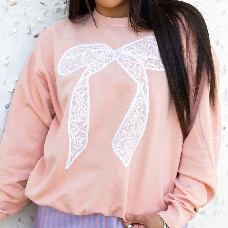 Bow 'Lace It Up' Lightweight Sweatshirt T-Shirts, Hoodie | UrbanDripWear.com