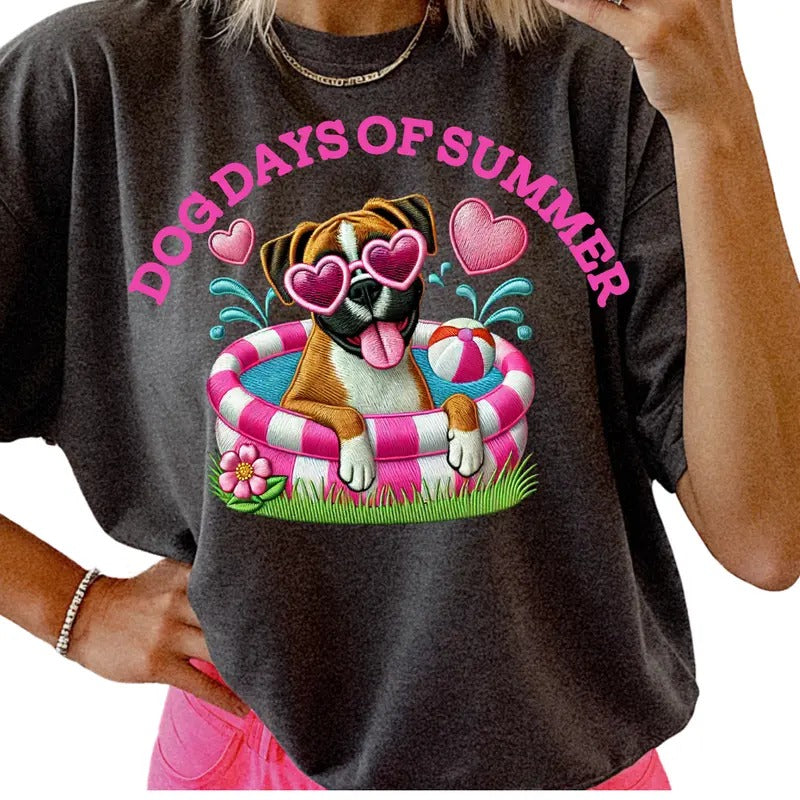 Boxer Dog Days of Summer Shirt ~ Unisex Apparel Relaxed Fit Printed In The USA Clothing Womenswear Casual Comfort Cotton...