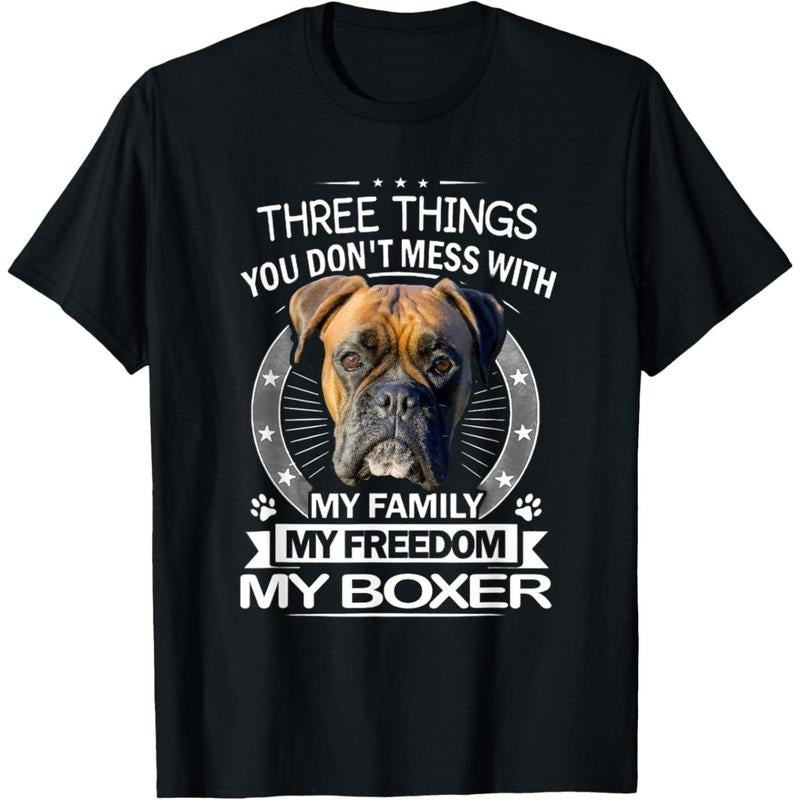 Boxer Dog Shirt - Three Things You Don't Mess With Funny Tee T-Shirt made in usa Hoodie, Sweatshirt | UrbanDripWear.com