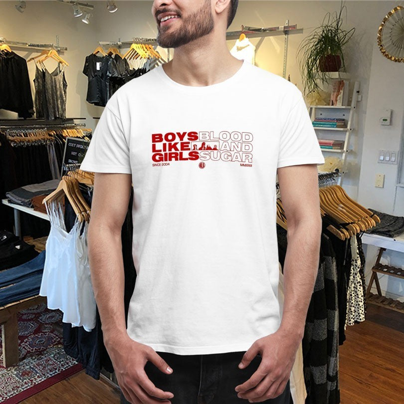Boys Like Girls Blood And Sugar Since 2004 Text Block Shirts