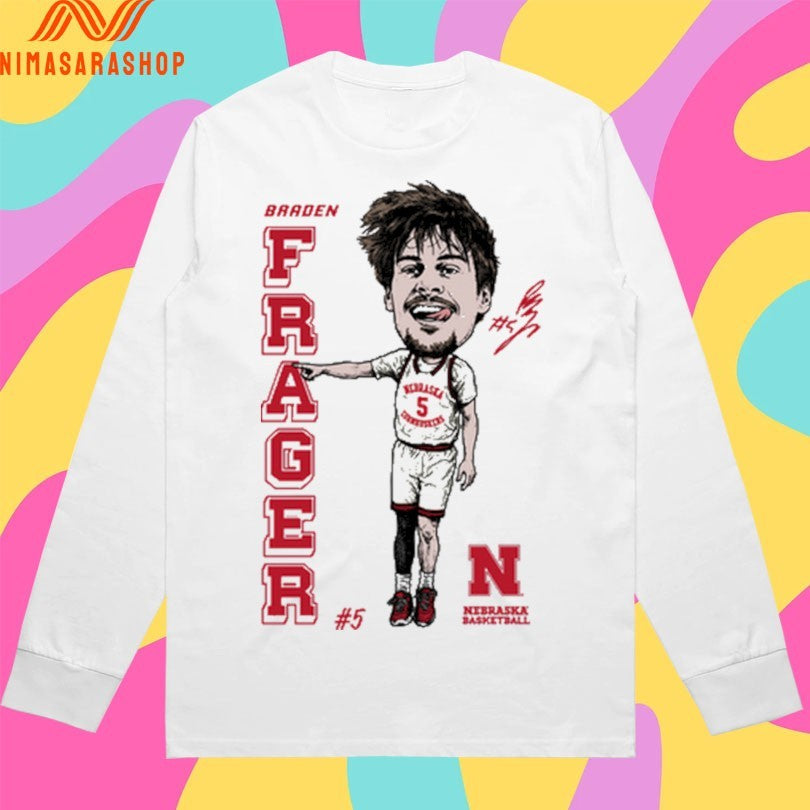 Braden Frager 5 Nebraska Cornhuskers Men’s Basketball Shirts
