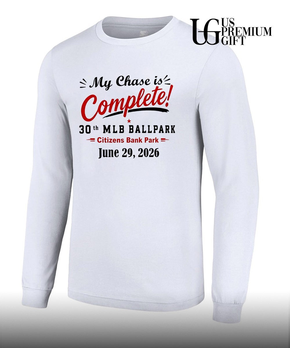Brandon Vickrey wearing My Chase Is Complete 30th Ballpark shirt
