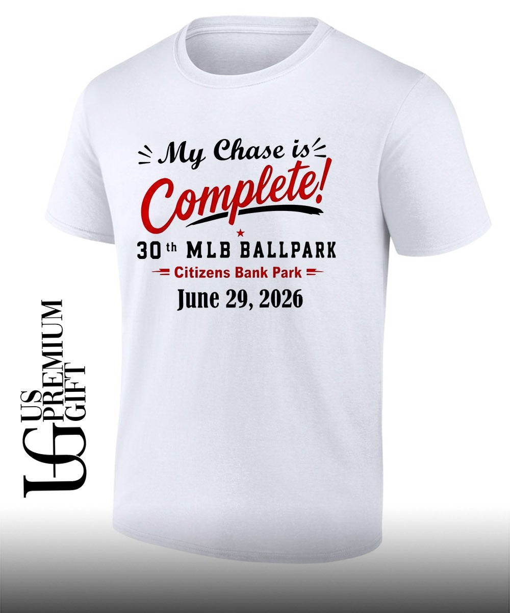 Brandon Vickrey wearing My Chase Is Complete 30th Ballpark shirt