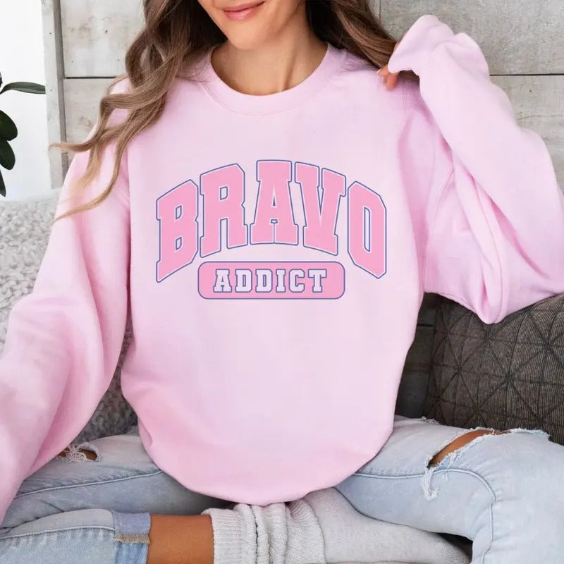'Bravo Addict' Crewneck Sweatshirt T-Shirts, Hoodie | UrbanDripWear.com