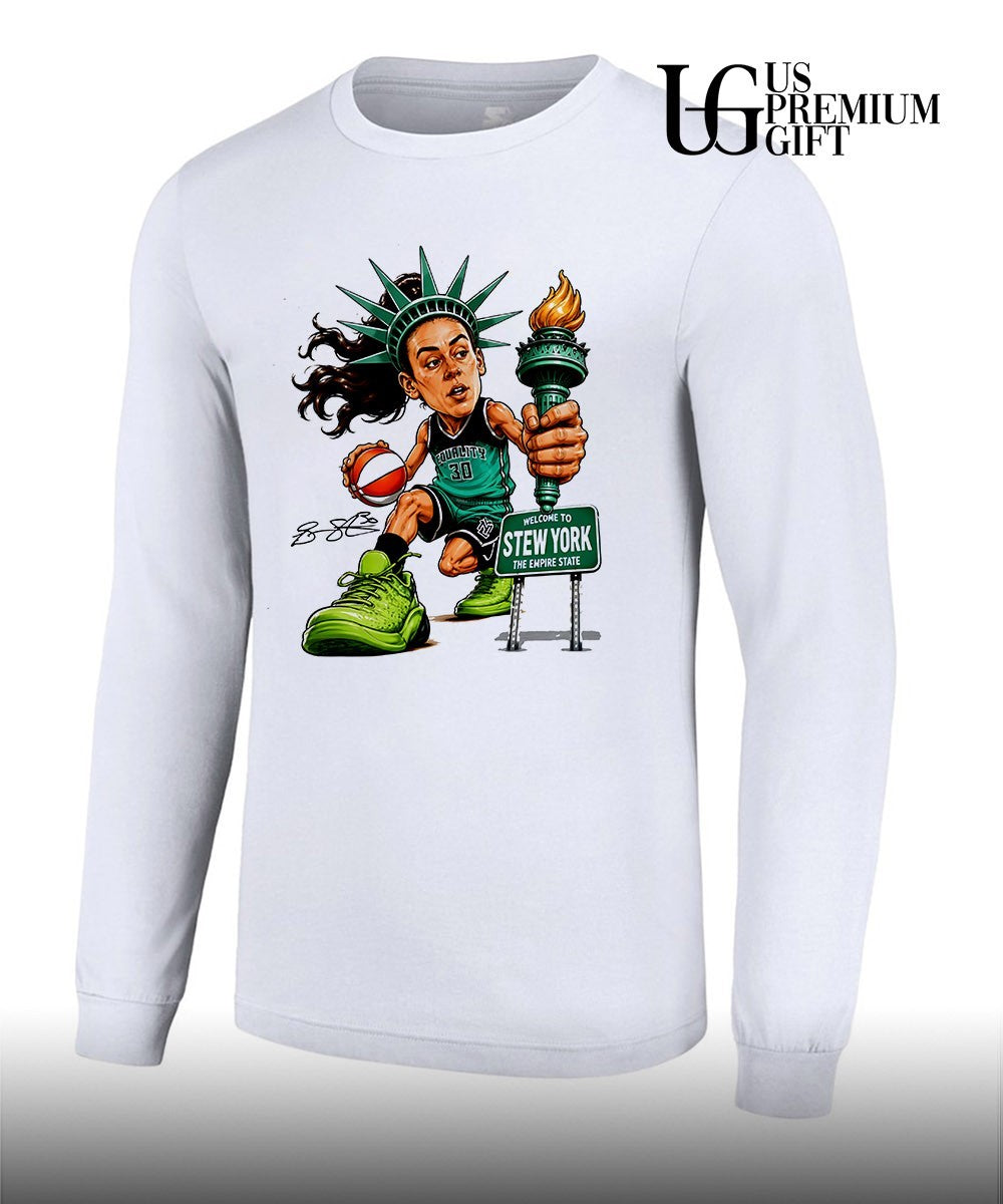 Breanna Stewart MVP of Commissioner’s Cup Championship 2026 Welcome to Stew York The Empire State signature caricature shirt