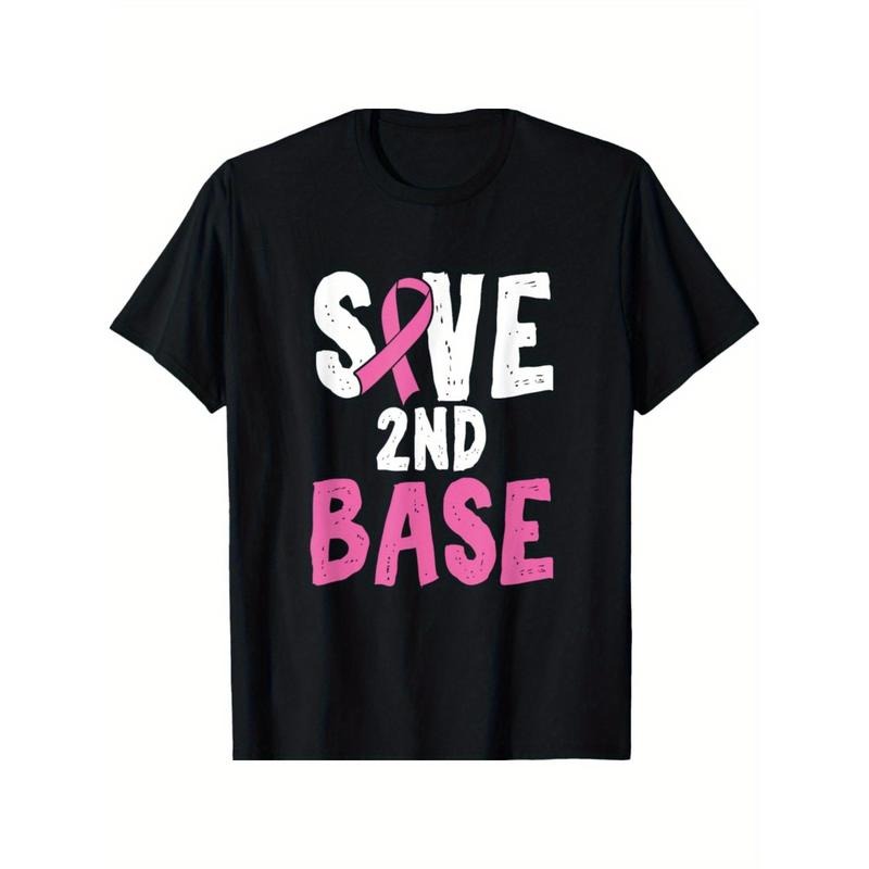 Breast Cancer Awareness Month Saves Second Base T-Shirt Made in USA Hoodie, Sweatshirt | UrbanDripWear.com