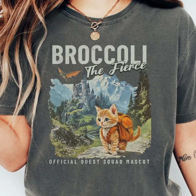 Broccoli the Fierce Shirt, Sworn Protector of the Quest Squad Tee, Fourth Wing Inspired, Fantasy Bookish, Dragon Rider...