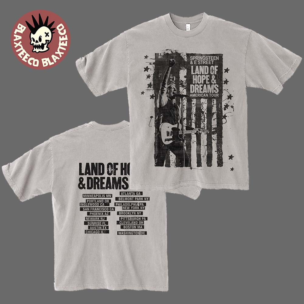 Bruce Springsteen Land Of Hope And Dreams American Tour 2026 Merch US Flag T-Shirt