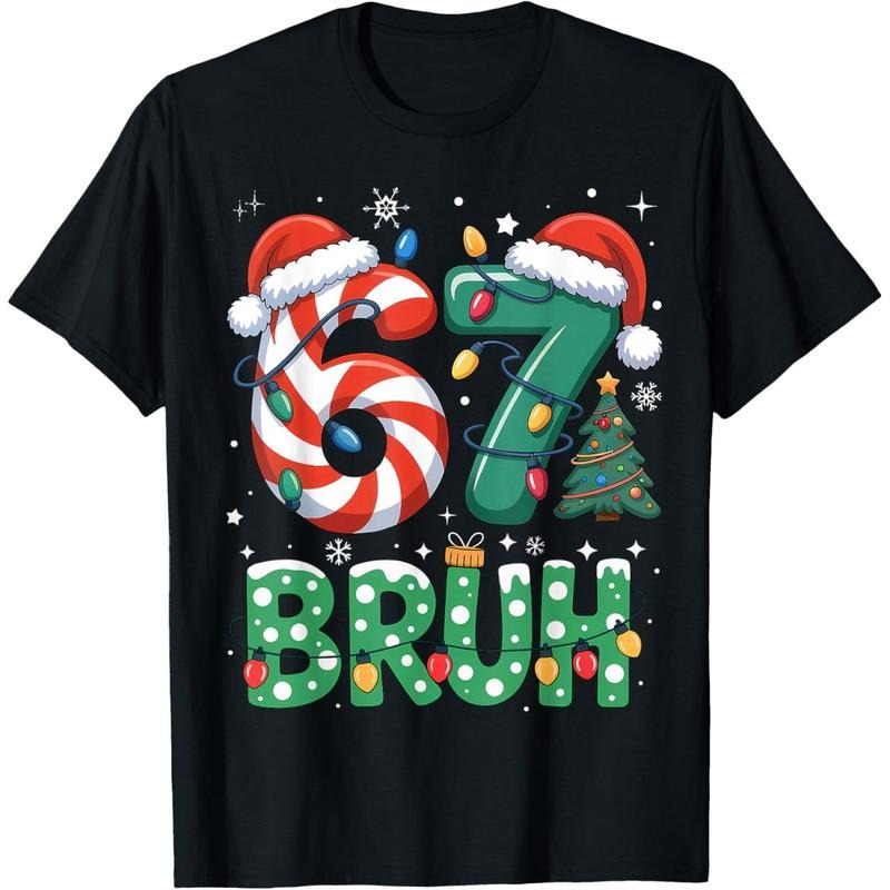 Bruh 67 Six Seven 6 7 Meme Christmas Funny T-Shirt Hoodie, Sweatshirt | UrbanDripWear.com