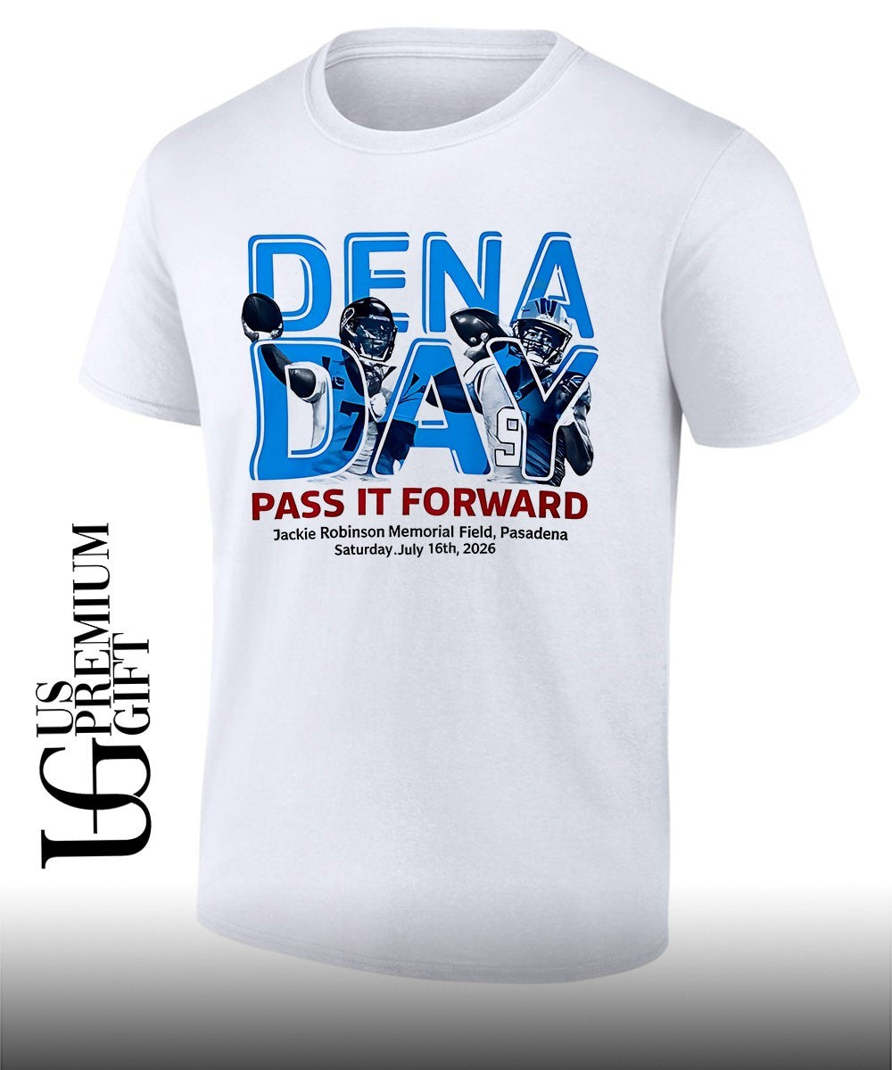 Bryce Young and CJ Stroud wearing Dena Day Pass It Forward Carolina Panthers 2026 shirt