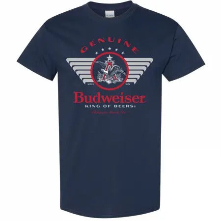 Budweiser Genuine King of Beer Navy Colorway T-Shirt Hoodie, Sweatshirt | UrbanDripWear.com