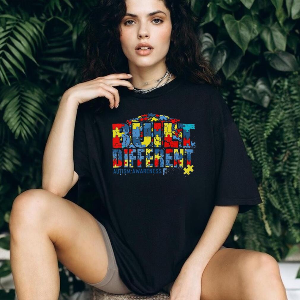 Built Different Autism Awareness Puzzle Piece Graphic Long Sleeve T Shirt