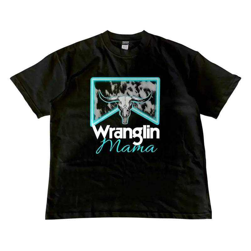 Bull Head Rodeo Wrangling Mama T-Shirt, MW Unisex Shirt Menswear Top Hoodie, Sweatshirt | UrbanDripWear.com