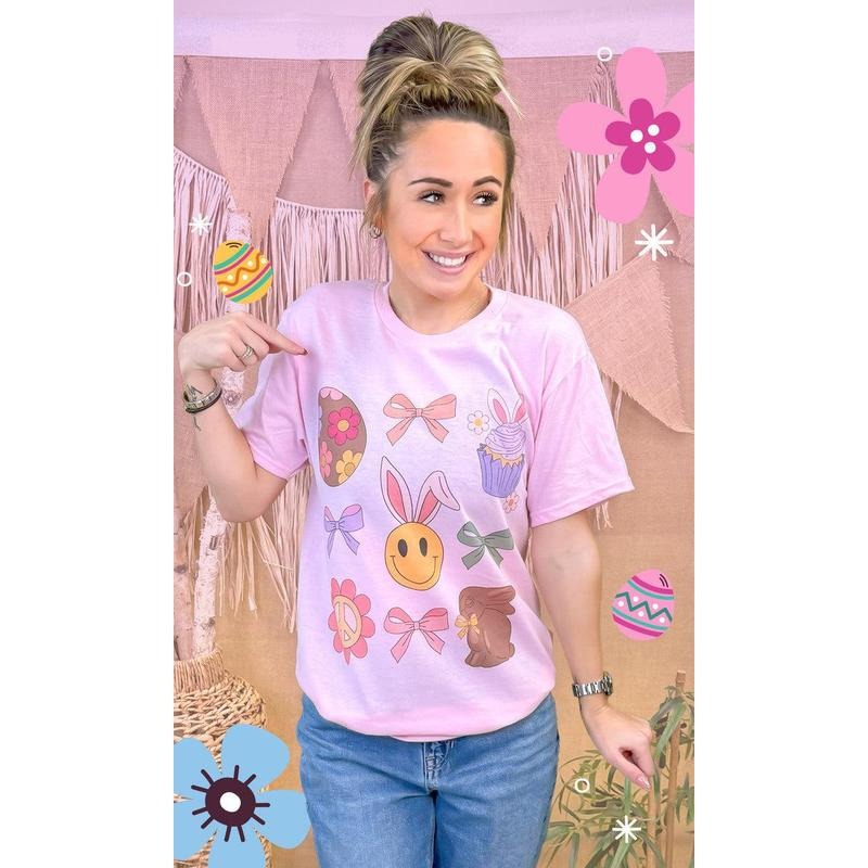 Bunnies and Bows Easter Graphic T-Shirt Hoodie, Sweatshirt | UrbanDripWear.com