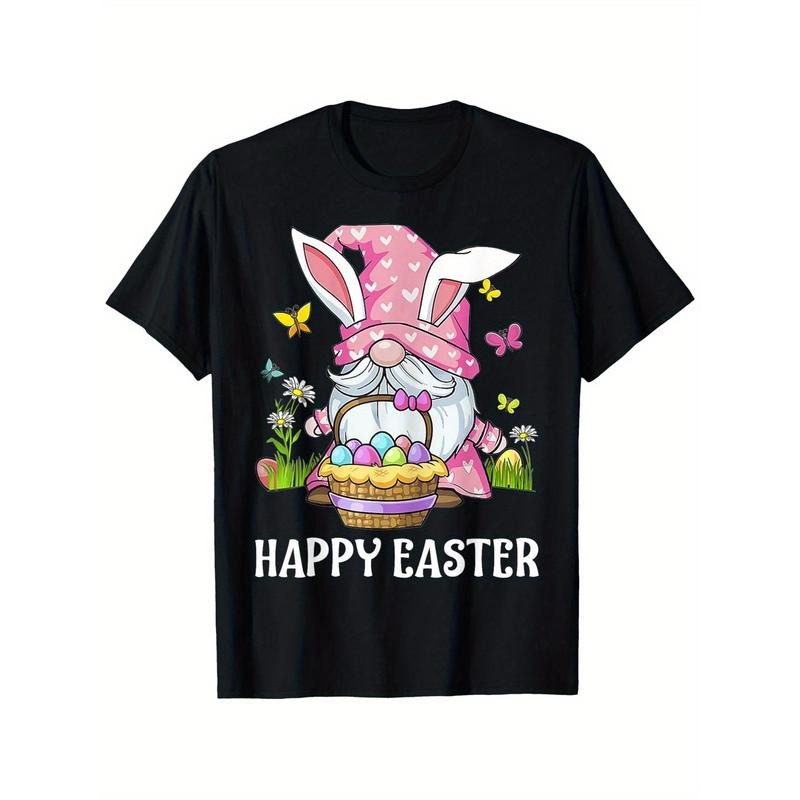 Bunny Gnome Hug Easter Eggs T-Shirt, Suitable for All Men And Women Outdoor Short-Sleeved T-Shirts in All Seasons, Ready...