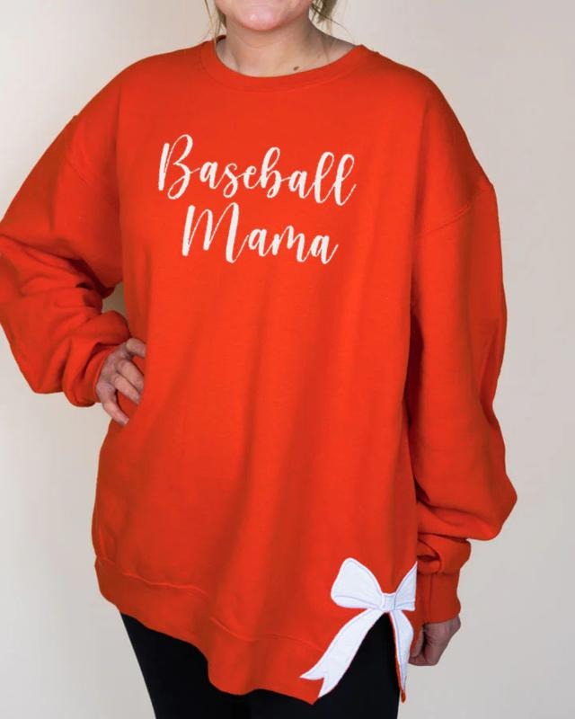 Burnt Orange Embroidered Side Bows Unisex NuBlend Crew Sweatshirt T-Shirts, Hoodie | UrbanDripWear.com