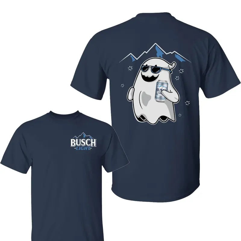 Buscch Light Ghost Halloween T-Shirt, Halloween Shirt, Buscch Light Shirt, Unisex Classic Cotton Tee with 2 Sided Graphic...