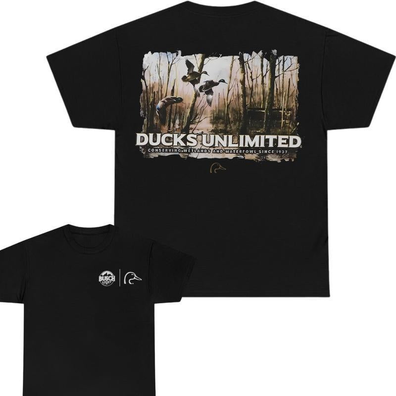 Busch Light Ducks Unlimited Shirt, Double Sides Graphic Tee, For Men, For Women Hoodie, Sweatshirt | UrbanDripWear.com
