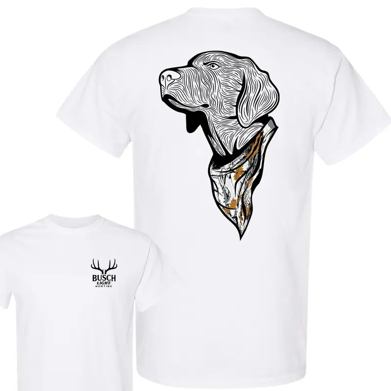 Busch Light Hunting Dog Camo Bandana Double Sided T-Shirt, Unisex T-Shirt, Summer T-Shirt, Unisex T-Shirt, For Men, For...