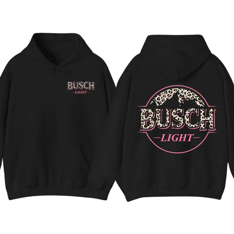 Busch Light Leopart Logo 2 Sided T-Shirt Hoodie, For Men And Women, Trendy Apparel Sweatshirt | UrbanDripWear.com