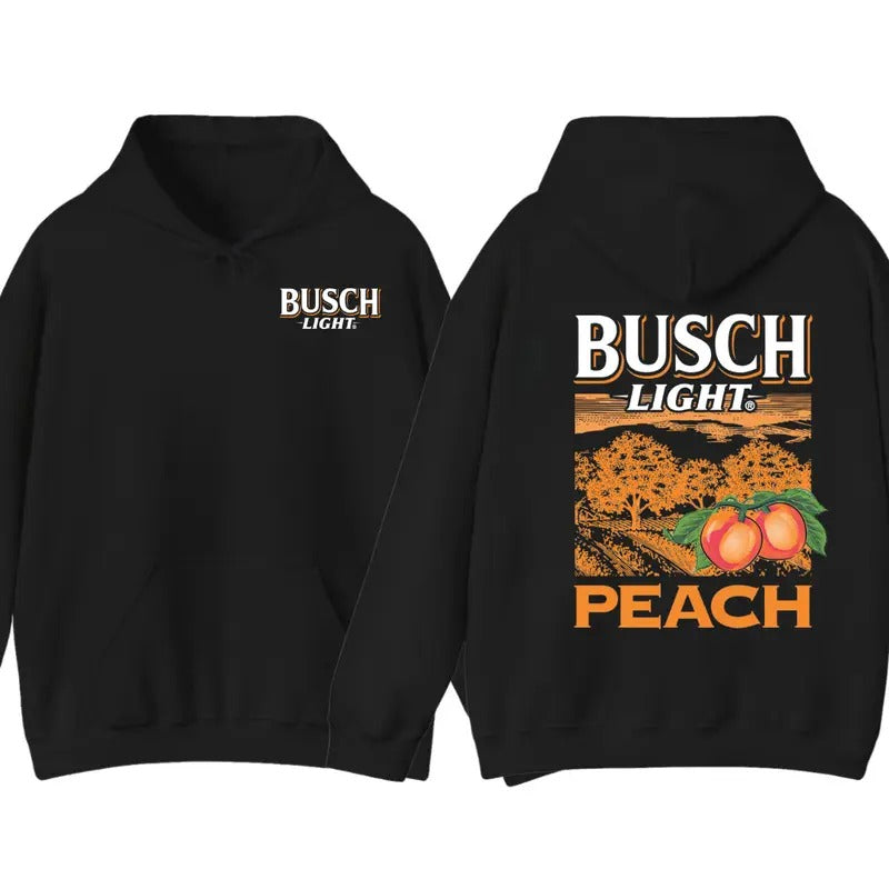 Busch Light Peach Sweatshirt with Women's and Men's Double Sided Unisex Hoodie and Sweater T-Shirts | UrbanDripWear.com