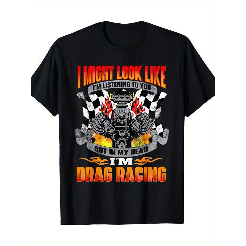 But In My Head I'm Drag Racing - Fun Drag Racing Racing T-shirt 100% Cotton Made in USA Hoodie, Sweatshirt