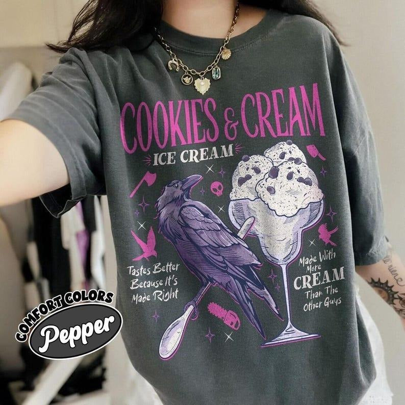Butcher Blackbird Dark Romance Comfort Colors Shirt, Cookie & Cream Ice Cream T Shirt, Brynne Inspired Book Shirt, Gift...