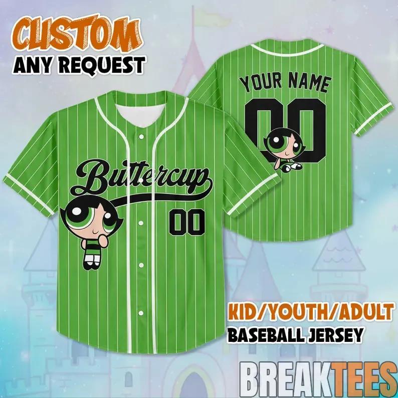 Buttercup The Powerpuff Girls Baseball Jersey V2