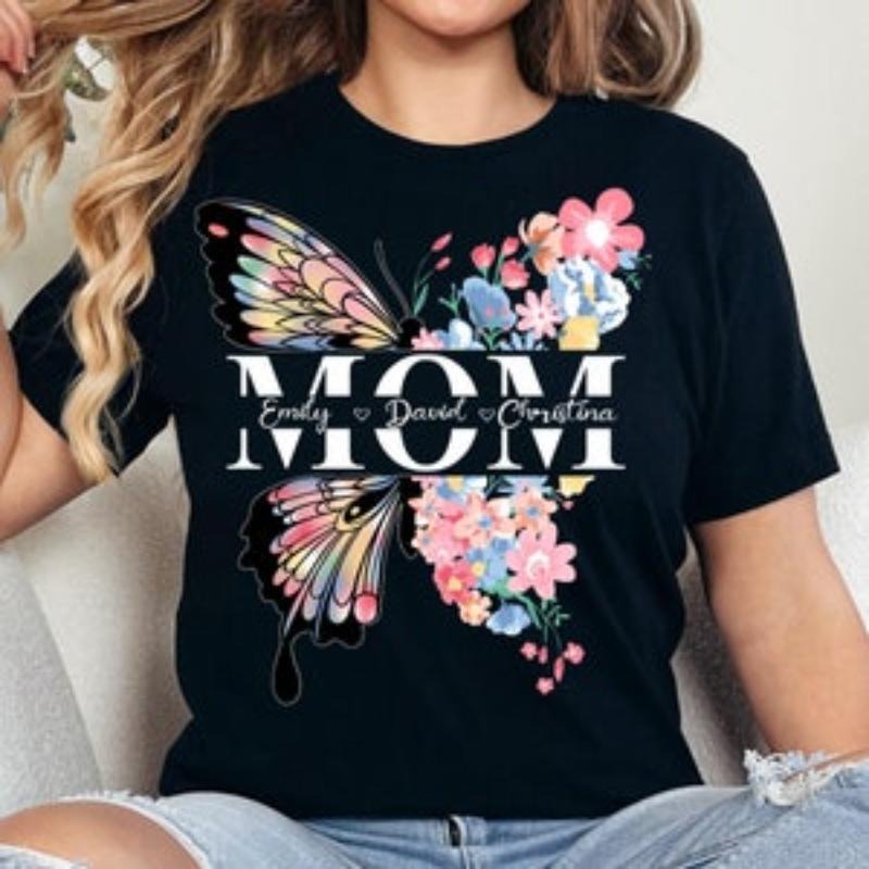 Butterfly Mom Shirt, Floral Mama Tee, Mothers Day T-shirt, Mom Shirt, Mother Sweatshirt, Mom Life Shirt, Mom Lover Shirt...