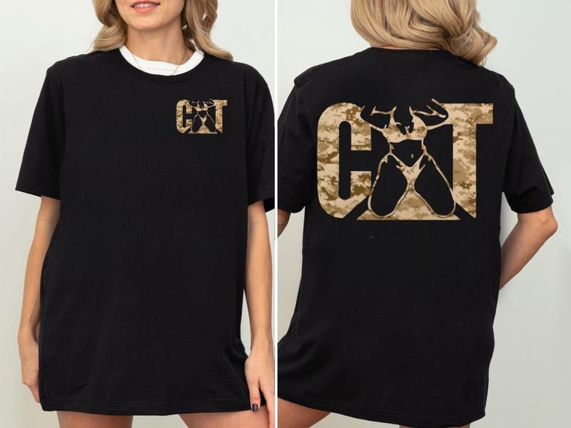 CAT With Woman 2 Side T-shirt Unisex Classic Fabric - Double-Sided Cotton Unisex Graphic Tees Hoodie, Sweatshirt