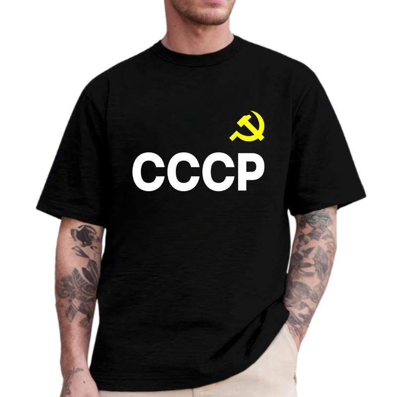 CCCP Print T Shirt, Tees For Men and Woman, Casual Short Sleeve T-shirt For Summer Hoodie, Sweatshirt | UrbanDripWear.com