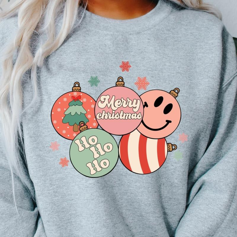 CHRISTMAS ORNAMENTS CREWNECK (Crewneck Sweatshirt, Unisex Fit, Causal Sweatshirt for Christmas, Christmas Holiday...