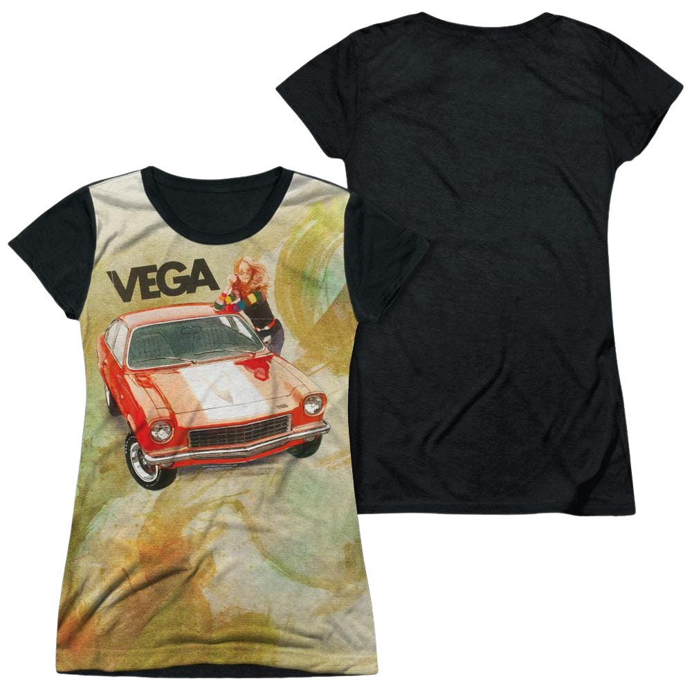 Chevrolet Vega Watercolor - Juniors Black Back T-Shirt