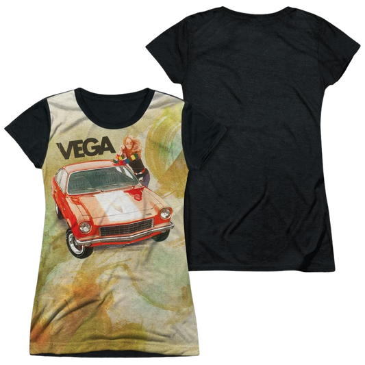 Chevrolet Vega Watercolor - Juniors Black Back T-Shirt