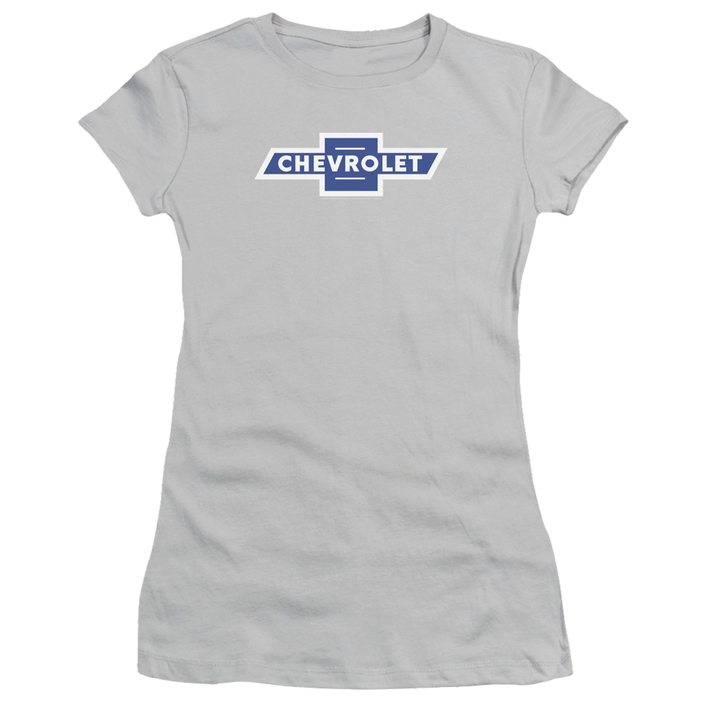 Chevrolet Vintage White Border Bowtie - Juniors T-Shirt