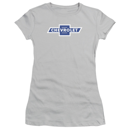 Chevrolet Vintage White Border Bowtie - Juniors T-Shirt