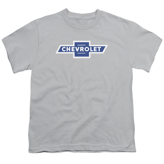Chevrolet Vintage White Border Bowtie - Youth T-Shirt (Ages 8-12)