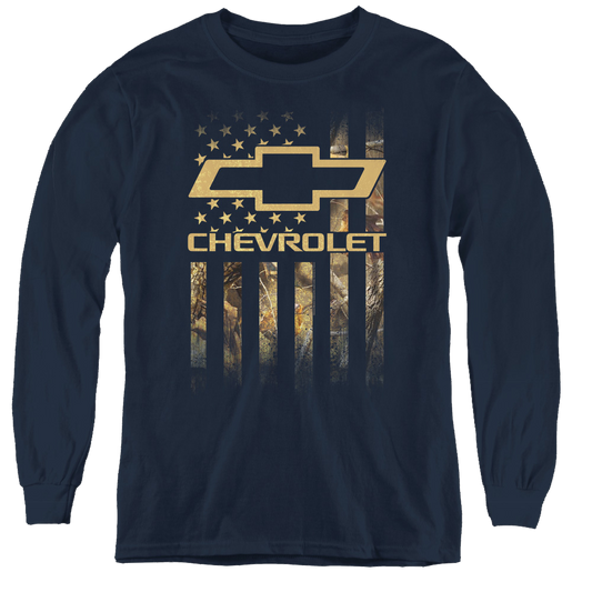 Chevrolet Camo Flag - Youth Long Sleeve T-Shirt