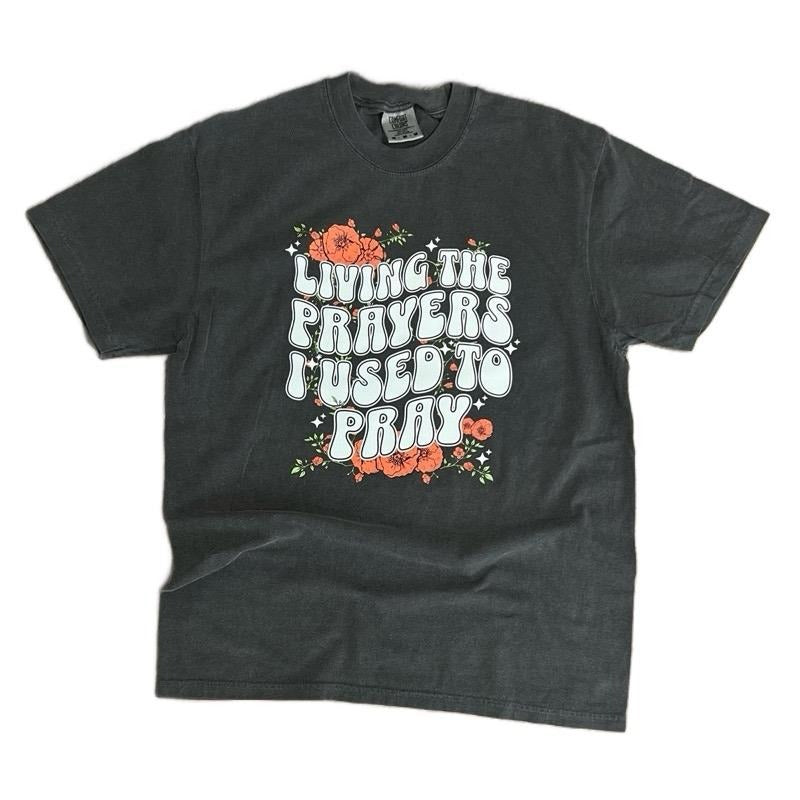 COMFORT COLORS -Living The Prayers I Used to Pray- Christian TShirt Hoodie, Sweatshirt | UrbanDripWear.com