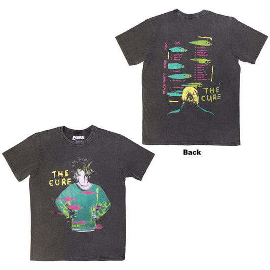 THE CURE Stone Wash T-Shirt, Beach Party Tour '86