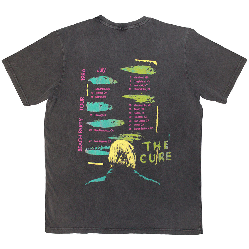 THE CURE Stone Wash T-Shirt, Beach Party Tour '86