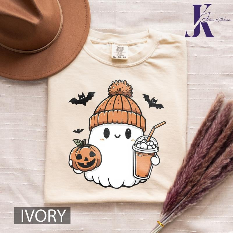 CUTE BEENIE GHOST COMFORT COLORS SHIRT, GHOST COMFORT COLORS SHIRT, HALLOWEEN COMFORT COLORS T SHIRT, GRAPHIC T SHIRT, T...
