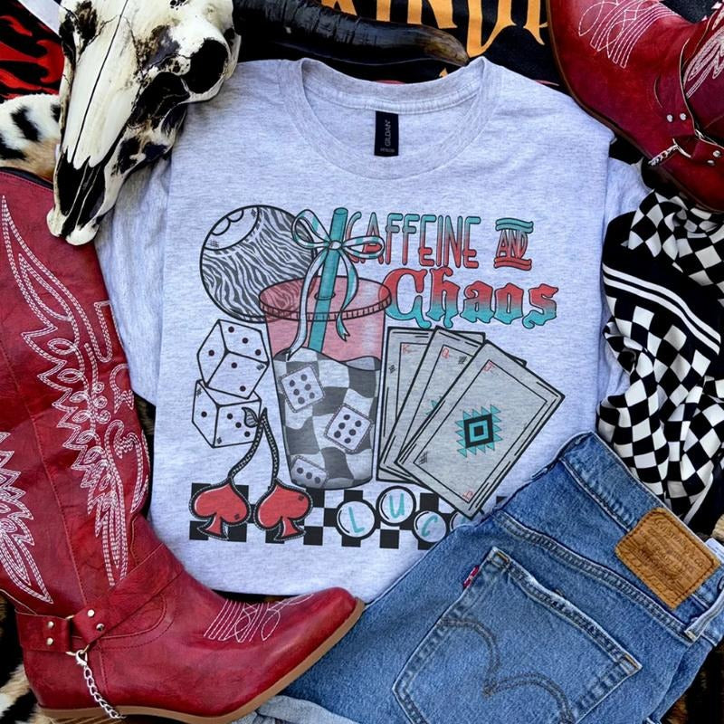 Caffeine & Chaos Zebra 8 Collage shirt, vintage western graphic tees, western outfits women, women's graphic tees,...