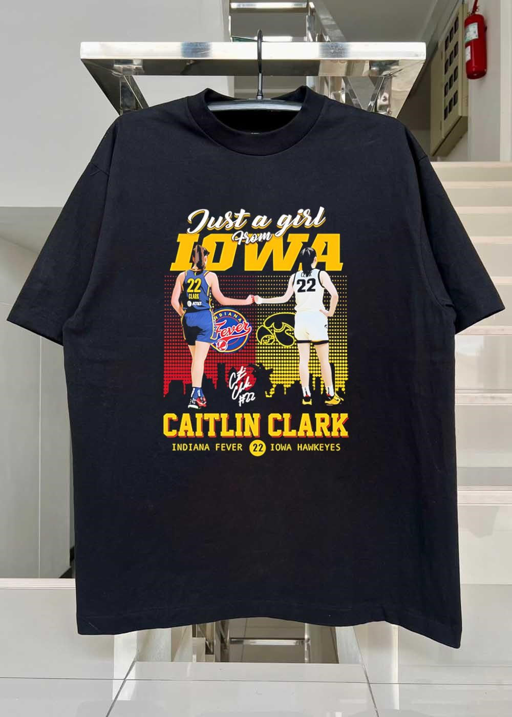 Caitlin Clark Fist Bump Just a Girl from Iowa Indiana Fever Iowa Hawkeyes Shirt