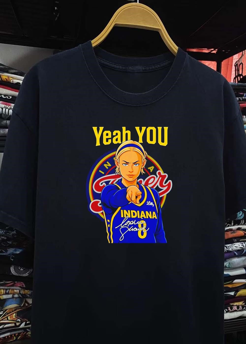 Caitlin Clark Signature Pointing Yeah You Indiana Fever T-Shirt