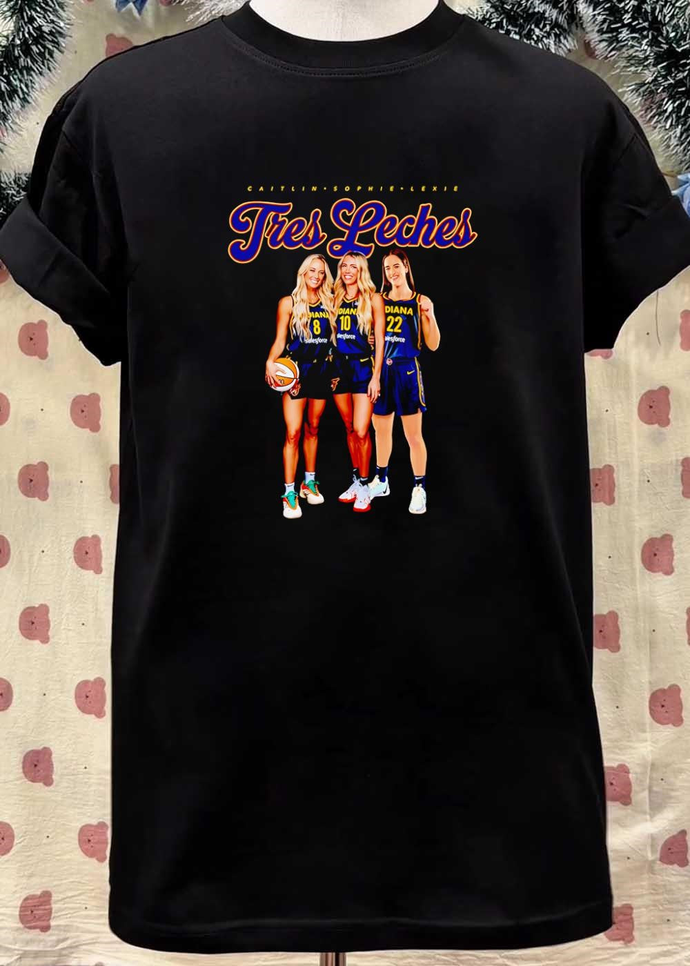 Caitlin Sophie Lexie Three Indiana Fever Players Tres Leches Shirt
