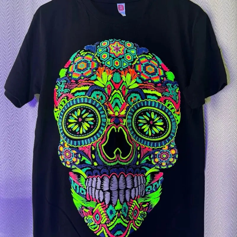 Calavera Cultural T-Shirt, Top Style -  Skull Tshirt Summer Crewneck Hoodie, Sweatshirt | UrbanDripWear.com