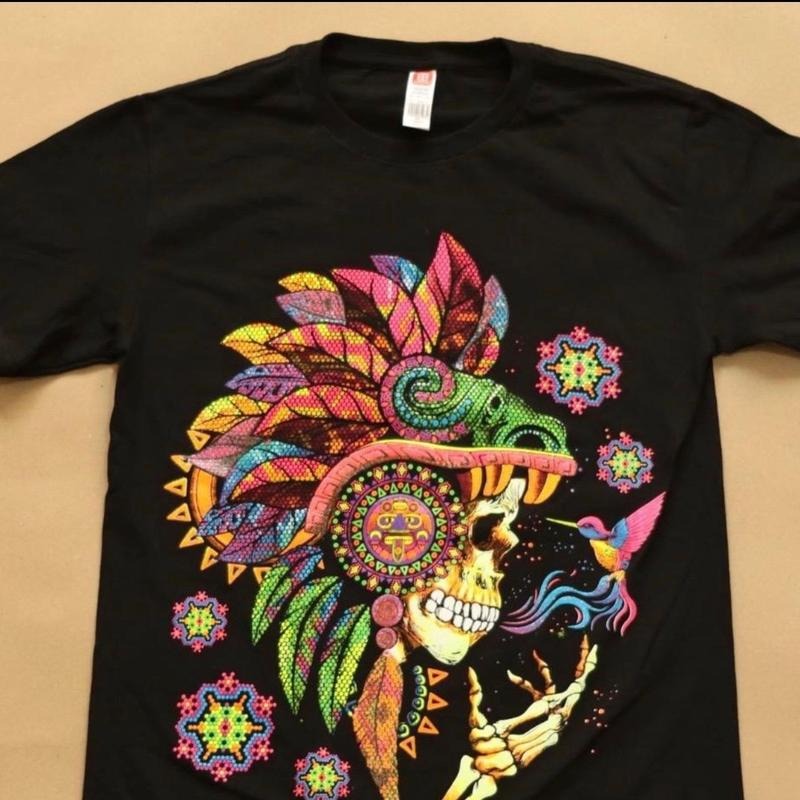 Calavera penacho T-shirts Cotton Black Hoodie, Sweatshirt | UrbanDripWear.com